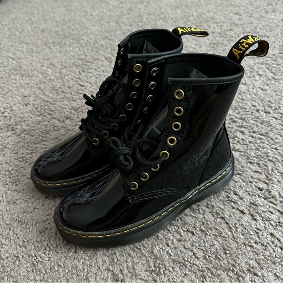 Dr. Martens Shoes Womens Size 5 Zavala Black Patent Leather Boots - Picture 4 of 10